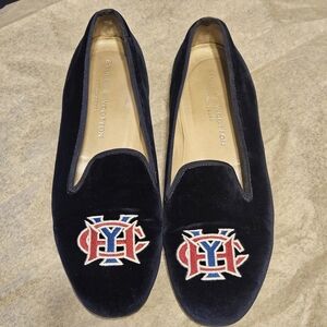 Stubbs & Wootton Blue Velvet Loafers